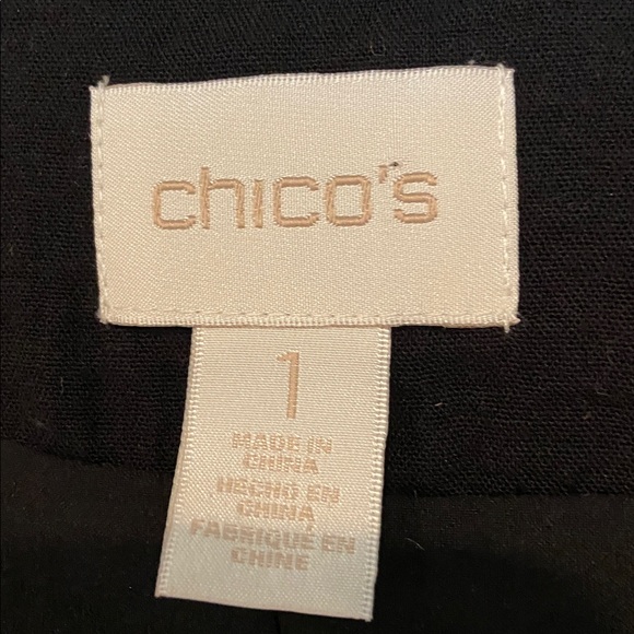 Chico's Elegant Black Blazer Size 1 - Picture 2 of 9
